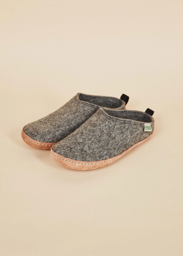 Kyrgies Men's Wool Slipper Slides - Gray Kyrgies Men's Wool Slipper Slides - Gray