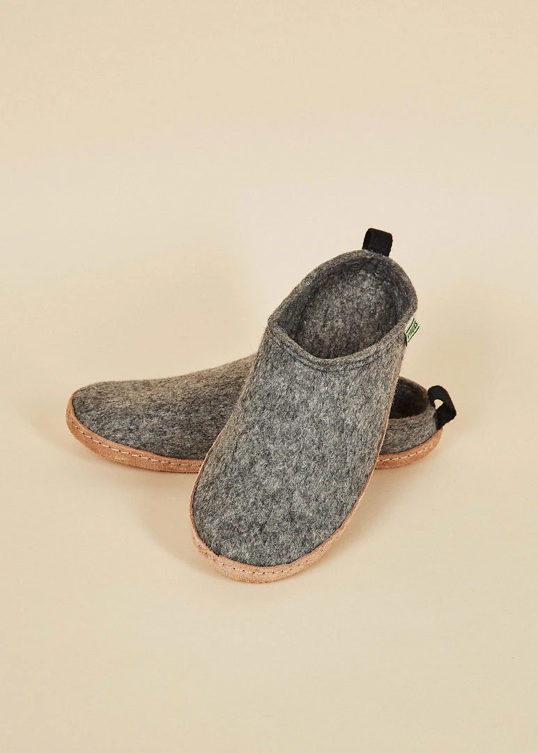 Kyrgies Men's Wool Slipper Slides - Gray Kyrgies Men's Wool Slipper Slides - Gray