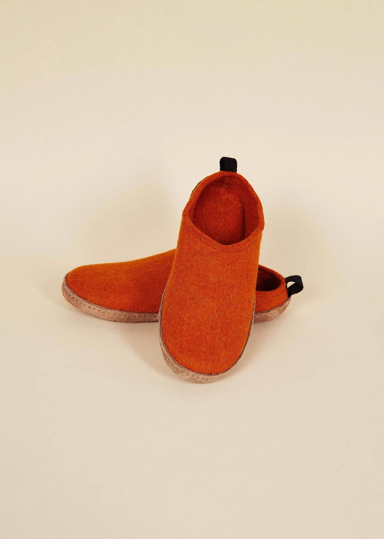 Kyrgies Best Sellers Men's Wool Slipper Slides - Orange Kyrgies Best Sellers Men's Wool Slipper Slides - Orange