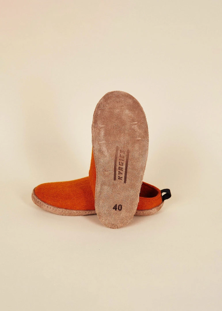 Kyrgies Best Sellers Men's Wool Slipper Slides - Orange Kyrgies Best Sellers Men's Wool Slipper Slides - Orange