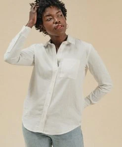 Poplinen Mercedes Upcycled Long Sleeve Linen Shirt