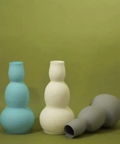 Middle Kingdom Cold Mountain Gourd Porcelain Vase - Denim Blue Home Goods