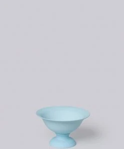 Middle Kingdom Planters + Vases Footed Porcelain Vase - Denim