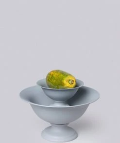 Middle Kingdom Footed Porcelain Vase - Steel Gray Planters + Vases