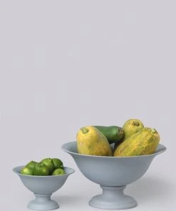 Middle Kingdom Footed Porcelain Vase - Steel Gray Planters + Vases