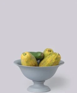 Middle Kingdom Footed Porcelain Vase - Steel Gray Planters + Vases