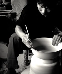 Middle Kingdom Planters + Vases Footed Porcelain Vase - Denim