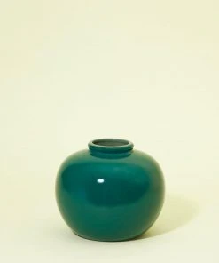 Middle Kingdom Home Goods Glossy Jade Ring Porcelain Vase