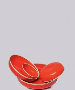 Middle Kingdom Kitchen + Dining Hermit Porcelain Bowl - Coral Red 2 Middle Kingdom Kitchen + Dining Hermit Porcelain Bowl - Coral Red