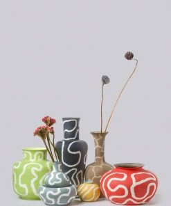 Middle Kingdom BIPOC Owned Memphis Apple Vase - Black