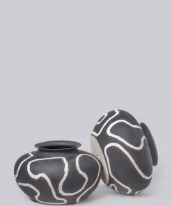 Middle Kingdom BIPOC Owned Memphis Apple Vase - Black