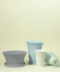 Middle Kingdom BIPOC Owned Piccolo Porcelain Conical Pot - Denim