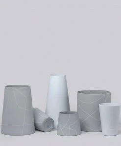 Middle Kingdom Home Goods Tall Wide Porcelain Cone - Ash