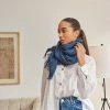 Studio Variously Midnight Blue Linen Scarf  Accessories