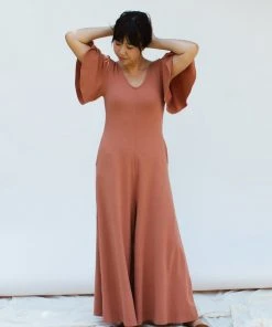 Mien Villa Flutter Sleeve Jumpsuit Clothing