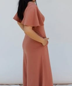 Mien Villa Flutter Sleeve Jumpsuit Clothing