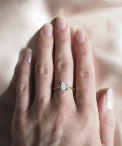 Iron Oxide Milky Way Teardrop Ring Jewelry