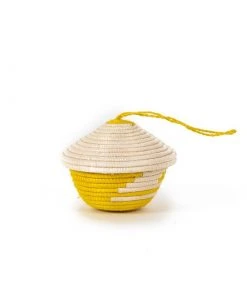 Azizi Life BIPOC Owned Miniature Basket Ornament - Yellow