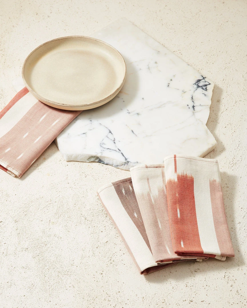 Minna Ikat Napkin Set - Rust Kitchen + Dining Minna Ikat Napkin Set - Rust Kitchen + Dining