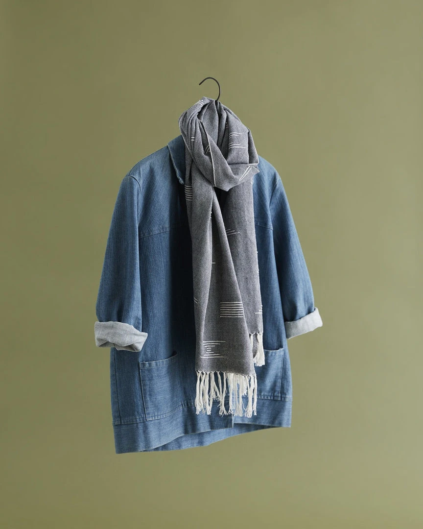 Minna Accessories Shapes Scarf - Blue Minna Accessories Shapes Scarf - Blue