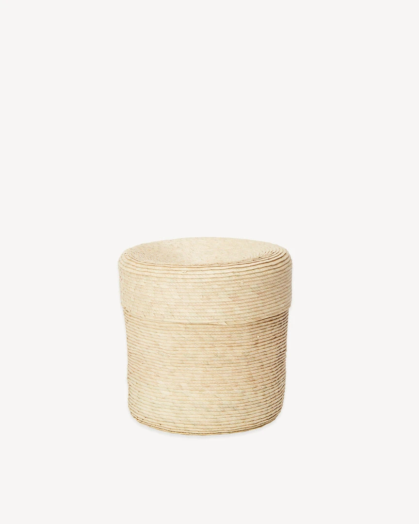 Minna Lidded Palm Basket Minna Lidded Palm Basket