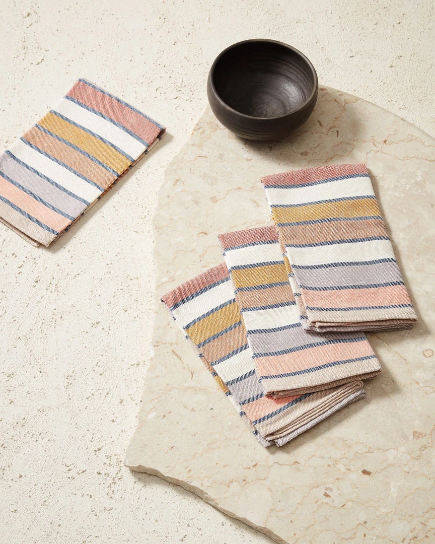 Minna Sunrise Stripe Napkin Set Kitchen + Dining Minna Sunrise Stripe Napkin Set Kitchen + Dining