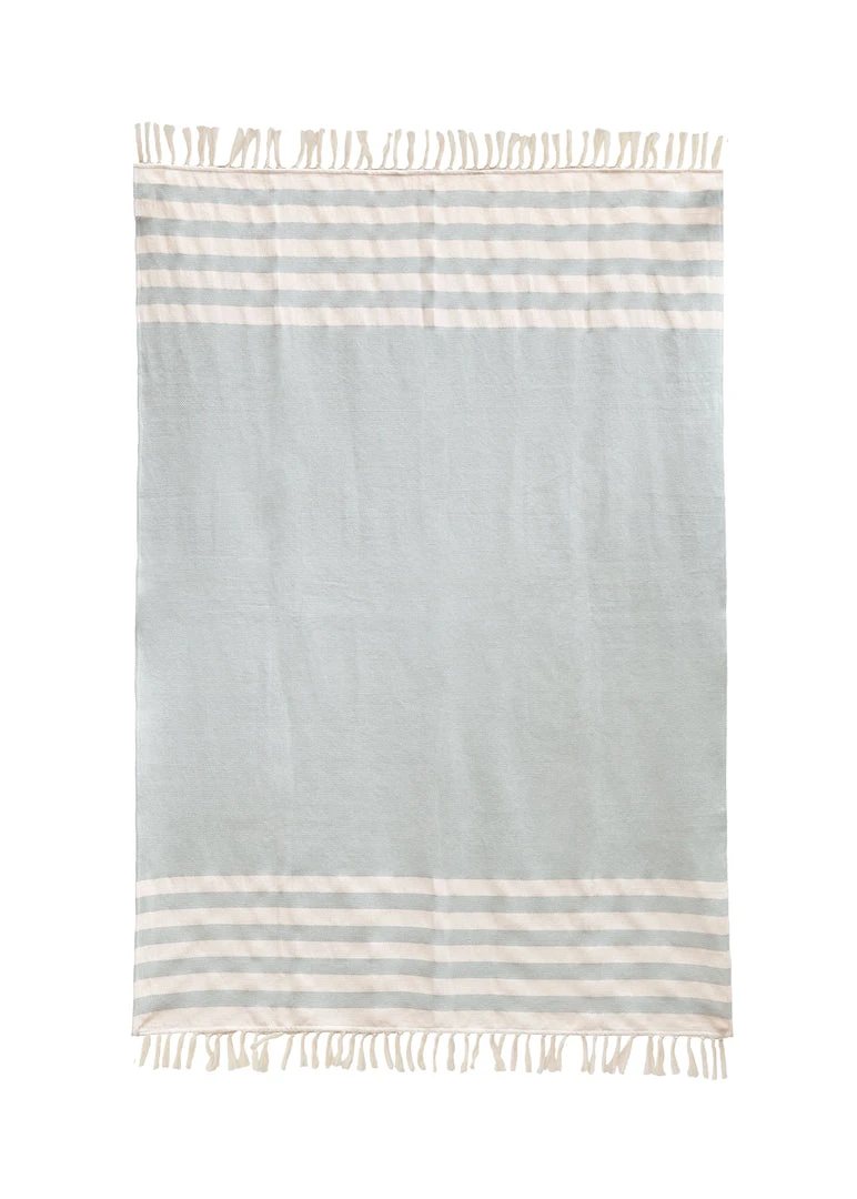 Kiliim Mint Stripes Throw Blanket Home Goods Kiliim Mint Stripes Throw Blanket Home Goods