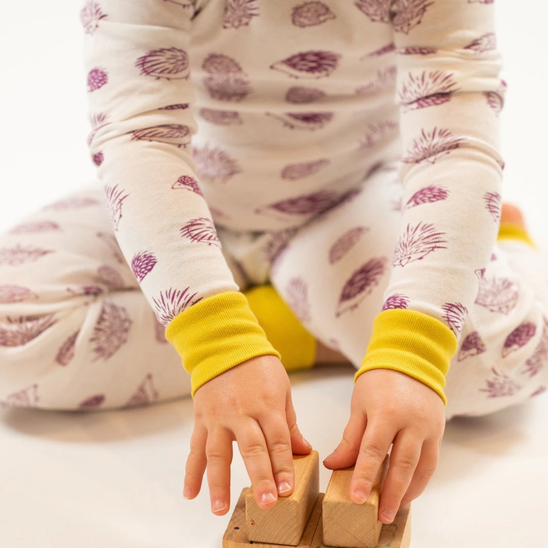 Mirasa Design Kids' Porcupine Pajama Set - Fuchsia + Celery Kids' + Baby Mirasa Design Kids' Porcupine Pajama Set - Fuchsia + Celery Kids' + Baby