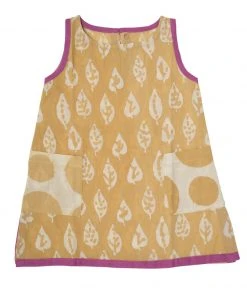 Mirasa Design Baby Gifts Baby Bold Leaf Dress - Forest Yellow