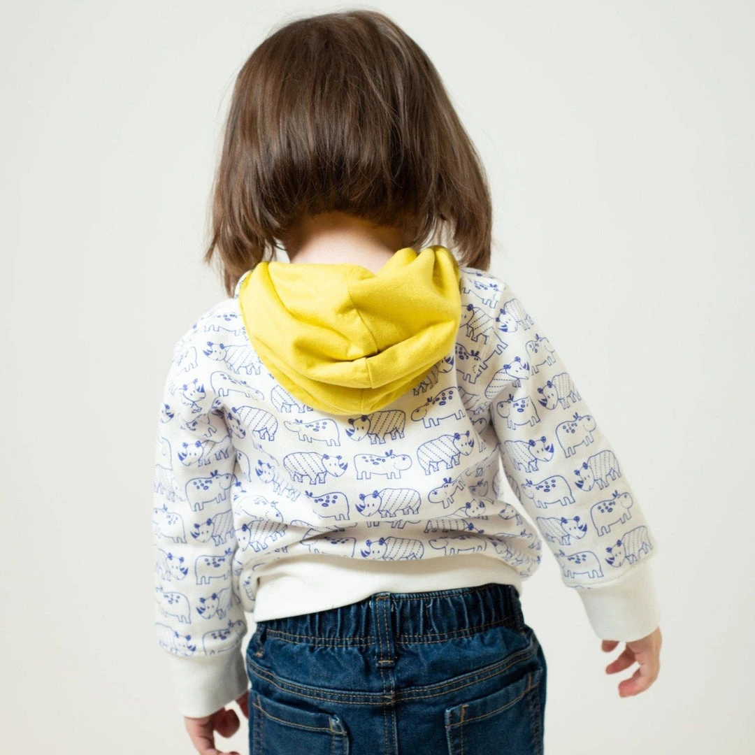 Mirasa Design Baby Hippo + Rhino Hoodie - Celery Kids' + Baby Mirasa Design Baby Hippo + Rhino Hoodie - Celery Kids' + Baby