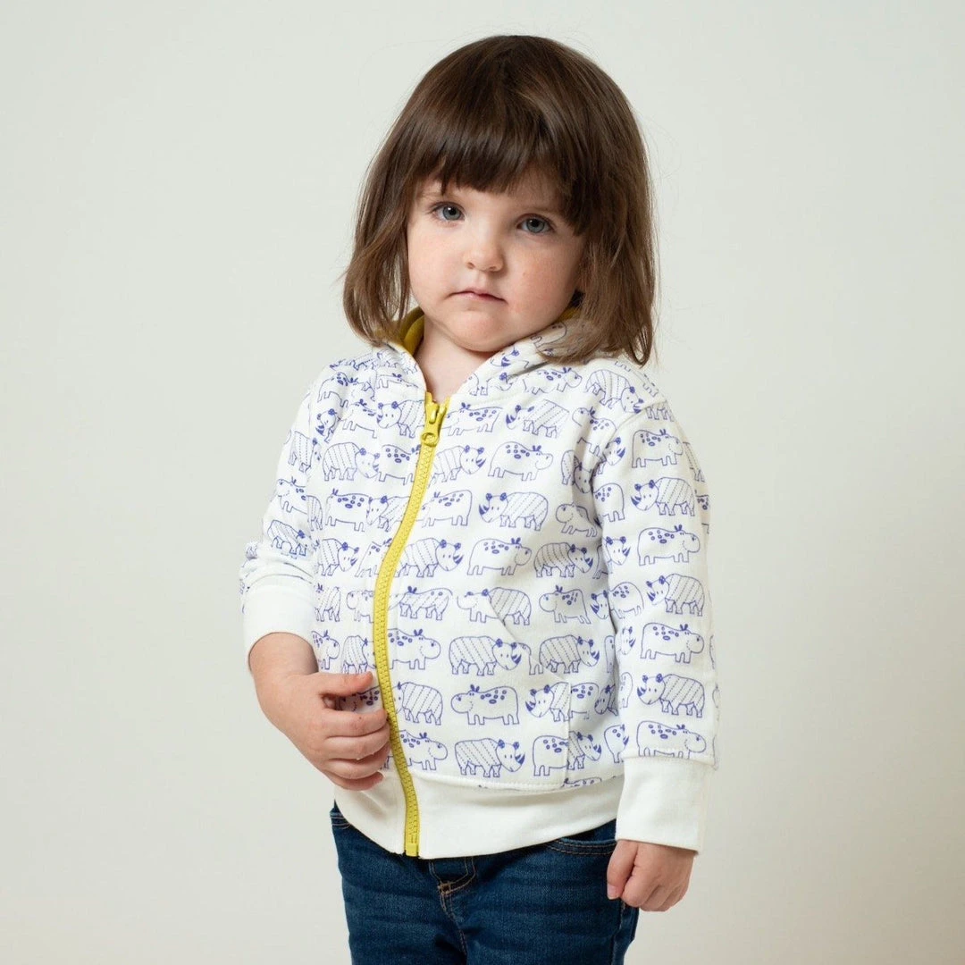 Mirasa Design Baby Hippo + Rhino Hoodie - Celery Kids' + Baby Mirasa Design Baby Hippo + Rhino Hoodie - Celery Kids' + Baby