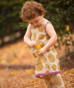 Mirasa Design Kids' + Baby Baby Polka Dress - Forest Yellow