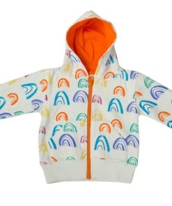 Mirasa Design Kids' + Baby Baby Rainbow Hoodie - Orange