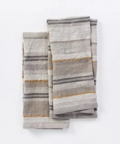 Coyuchi Home Goods Mojave Linen Kitchen Towel Set - Gray