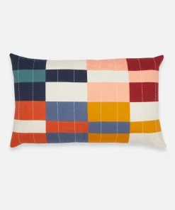 Anchal Multi-Check Lumbar Pillow Home Goods