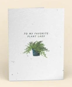 Cute Root My Favorite Plant Lady Plantable Cards - 10 Pack Greeting Cards