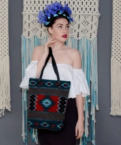 MZ Fair Trade Lost Island Wool Bucket Tote Bag