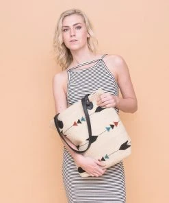 MZ Fair Trade Accessories Obsidian Arrow Wool Bucket Tote Bag