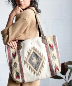 MZ Fair Trade Snowflake Wool Tote Bag