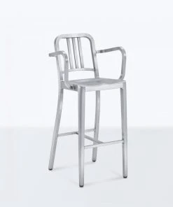 Emeco Furniture Navy Recycled Barstool With Arms