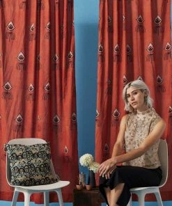 Ichcha Nazar Coral Rust Curtain Panel