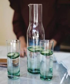 Newly Goods Tavola Recycled Glass Pitcher Handcrafted
