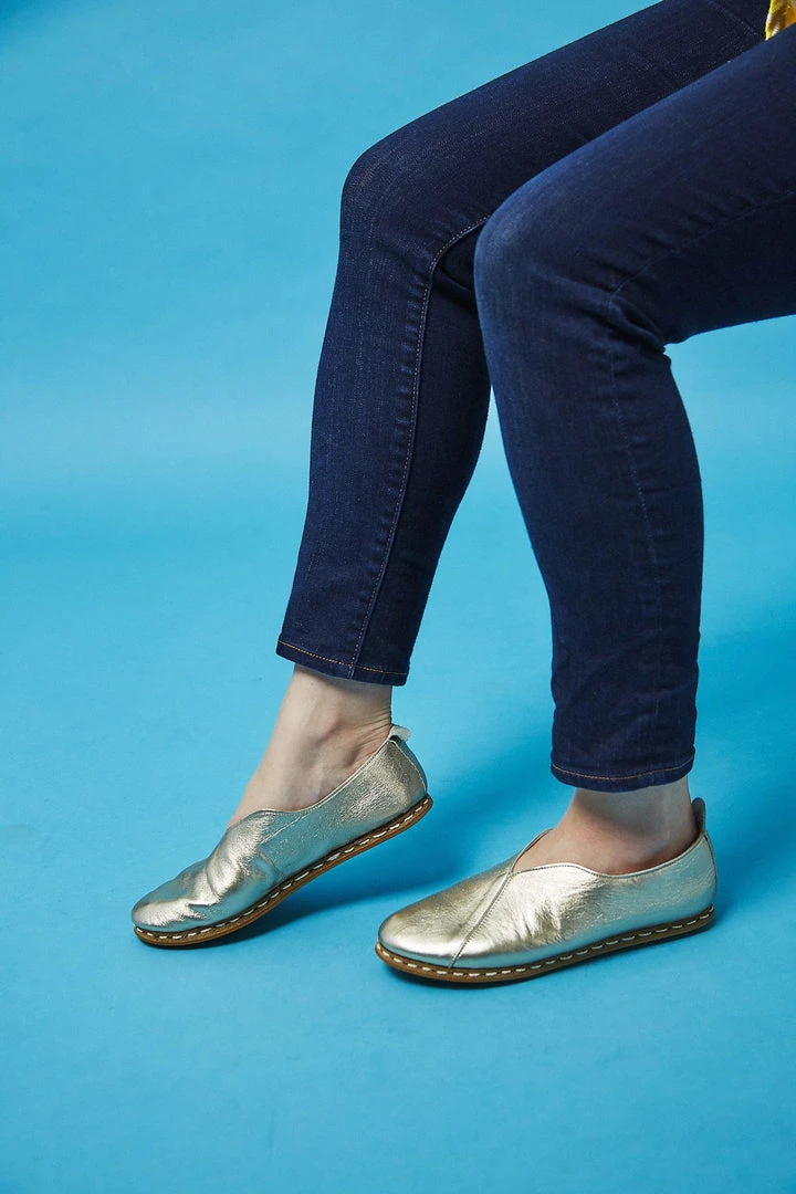 Nida Lu Handmade Shoes Women's Lu Loafer - Gold Nida Lu Handmade Shoes Women's Lu Loafer - Gold