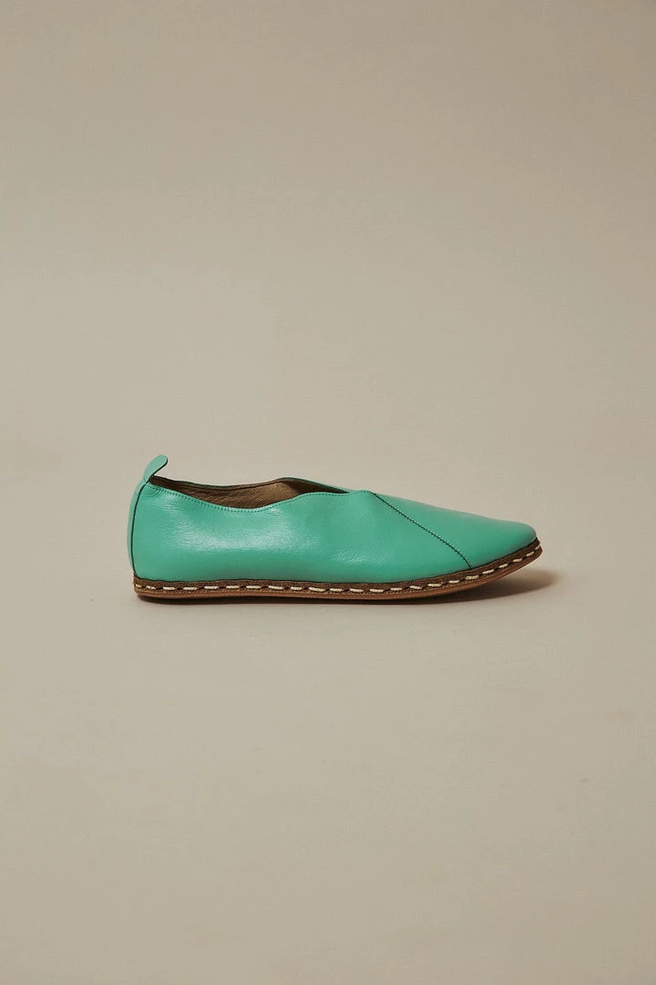 Nida Lu Handmade Shoes Women's Lu Loafer - Turquoise Nida Lu Handmade Shoes Women's Lu Loafer - Turquoise