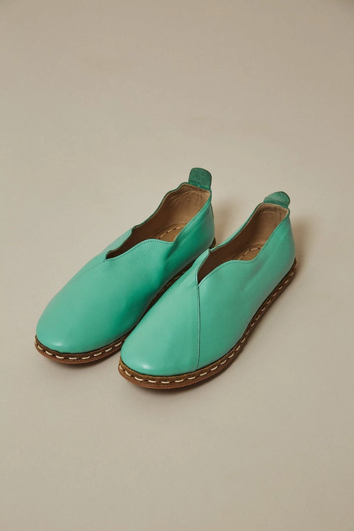 Nida Lu Handmade Shoes Women's Lu Loafer - Turquoise Nida Lu Handmade Shoes Women's Lu Loafer - Turquoise