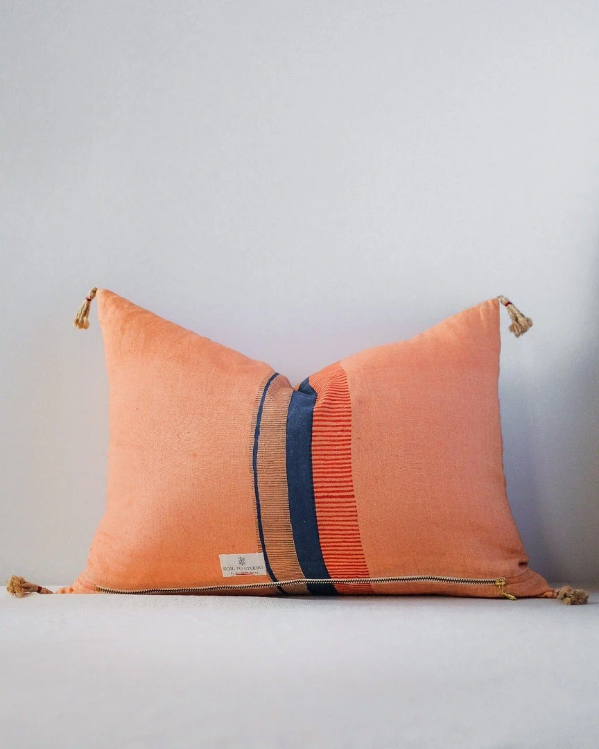 Soil To Studio Best Sellers Nina Linen Throw Pillow Cover - Terracota Soil To Studio Best Sellers Nina Linen Throw Pillow Cover - Terracota