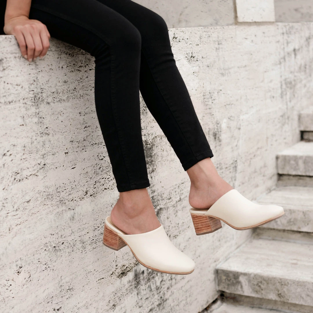 Nisolo All-Day Heeled Mule - Bone Nisolo All-Day Heeled Mule - Bone