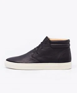 Nisolo Men's Cortez Mid Top Sneaker - Black