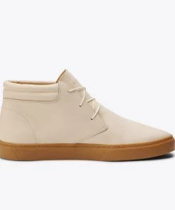 Nisolo Men's Cortez Mid Top Sneaker - Bone + Gum