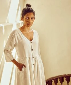 No Nasties Coconut Milk Drop-Waist Mini Dress Clothing